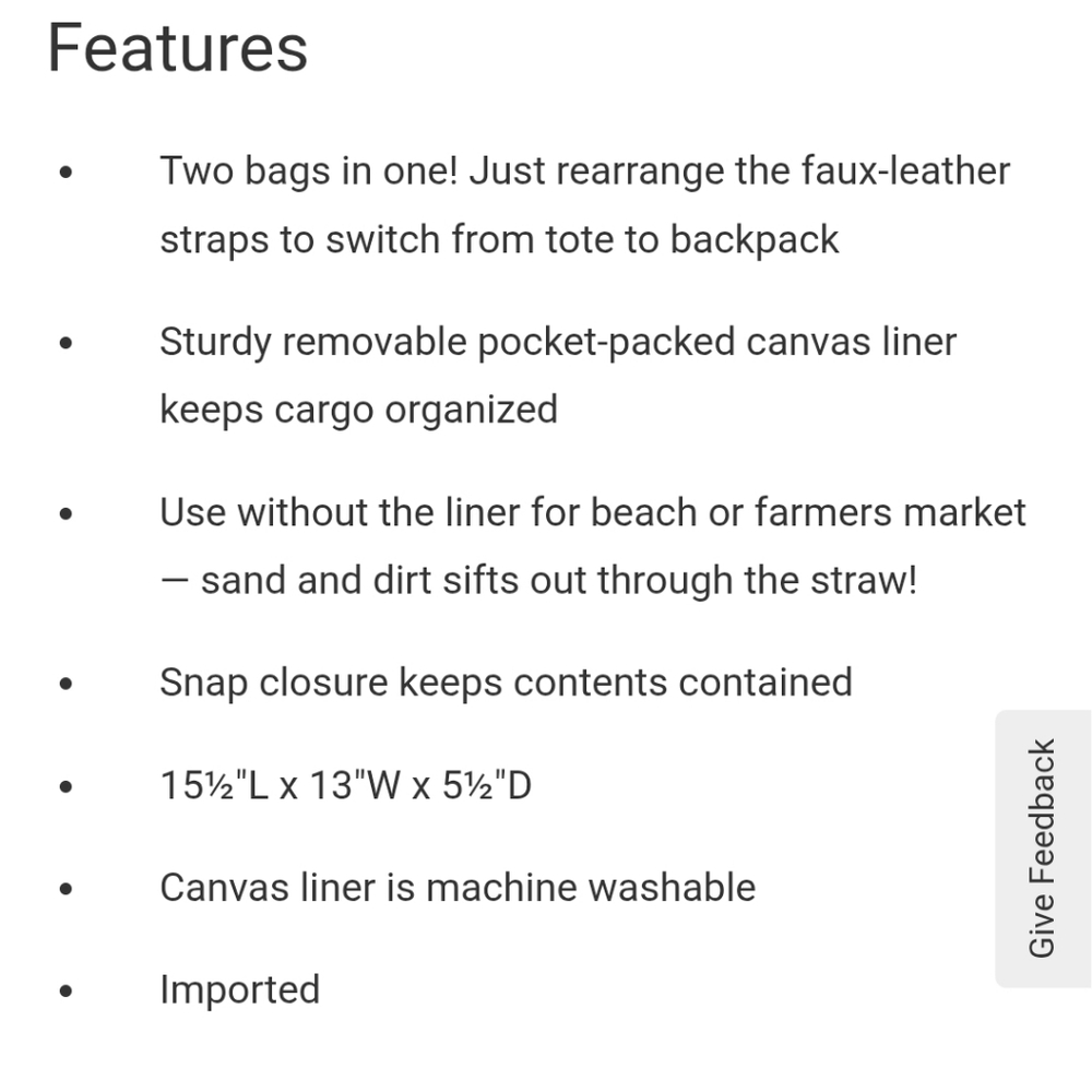 Duluth Trading Convertable Straw Backpack - image 5